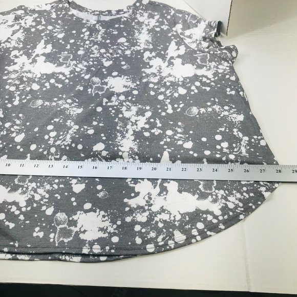 Terra And Sky Women's Sz 1X 16W-18W Short Sleeve Knit Tee Shirt Gray White NWOT - Picture 9 of 11